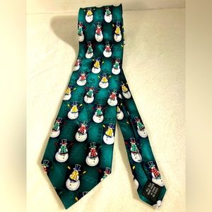 Hallmark Special Ties Snowmen 100% Silk Necktie